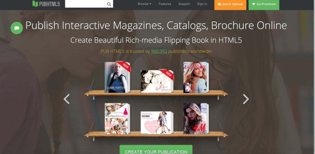 Pub HTML5 flipbook software